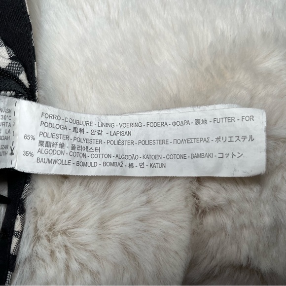 Zara Cropped Peplum Blouse Black And White Size XS - Picture 6 of 7